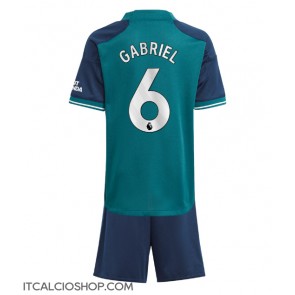 Arsenal Gabriel Magalhaes #6 Terza Maglia Bambino 2023-24 Manica Corta (+ Pantaloni corti)